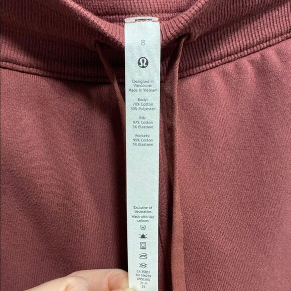 Lululemon Scuba High-Rise Jogger Red Merlot Cotton Fleece Size 8 - Picture 3 of 16